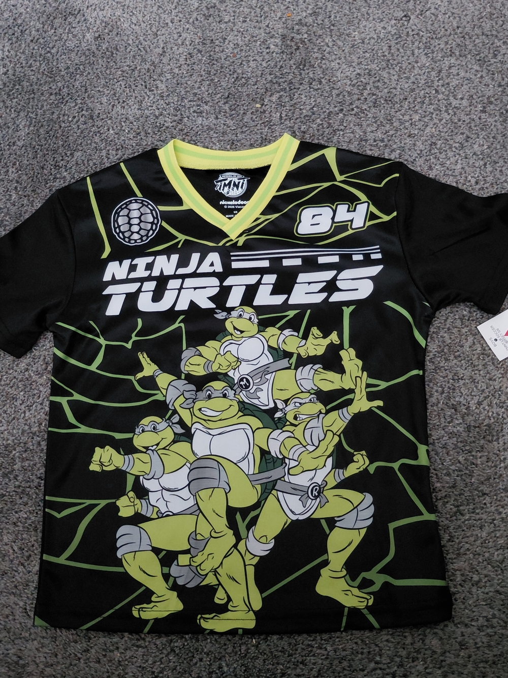 Nickelodeon Black & Lime Ninja Turtles Graphic Jersey
